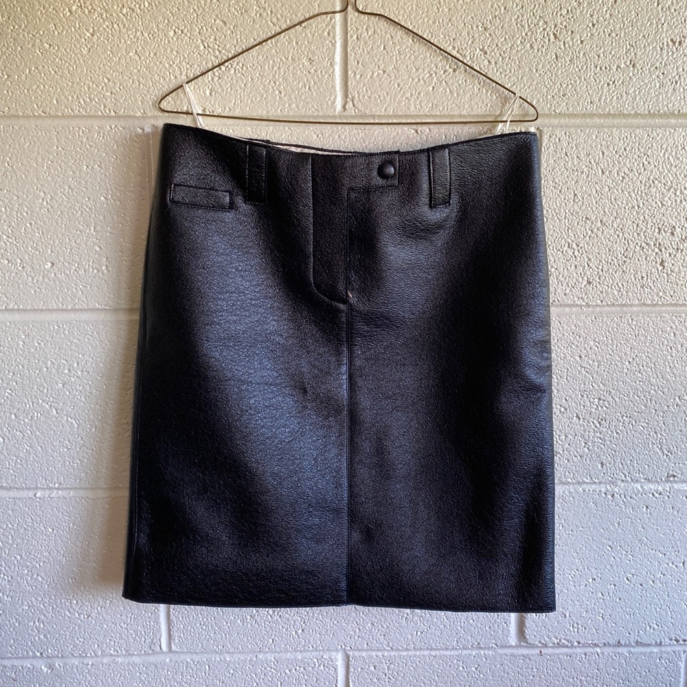 Rochas leather look mini skirt